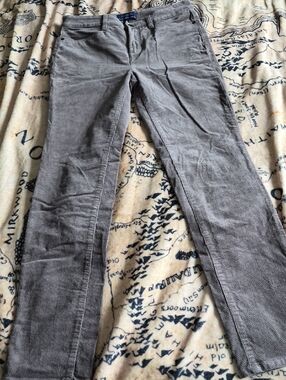 Talbots Size 4 Gray Straight Corduroy Pants Simply Flattering Collection